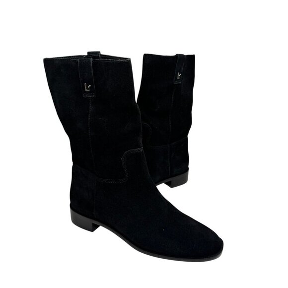 LARROUDE Barb Mid Calf Boots Size 9.5 -10 Black Suede NEW $430 Anthropologie - Picture 3 of 7